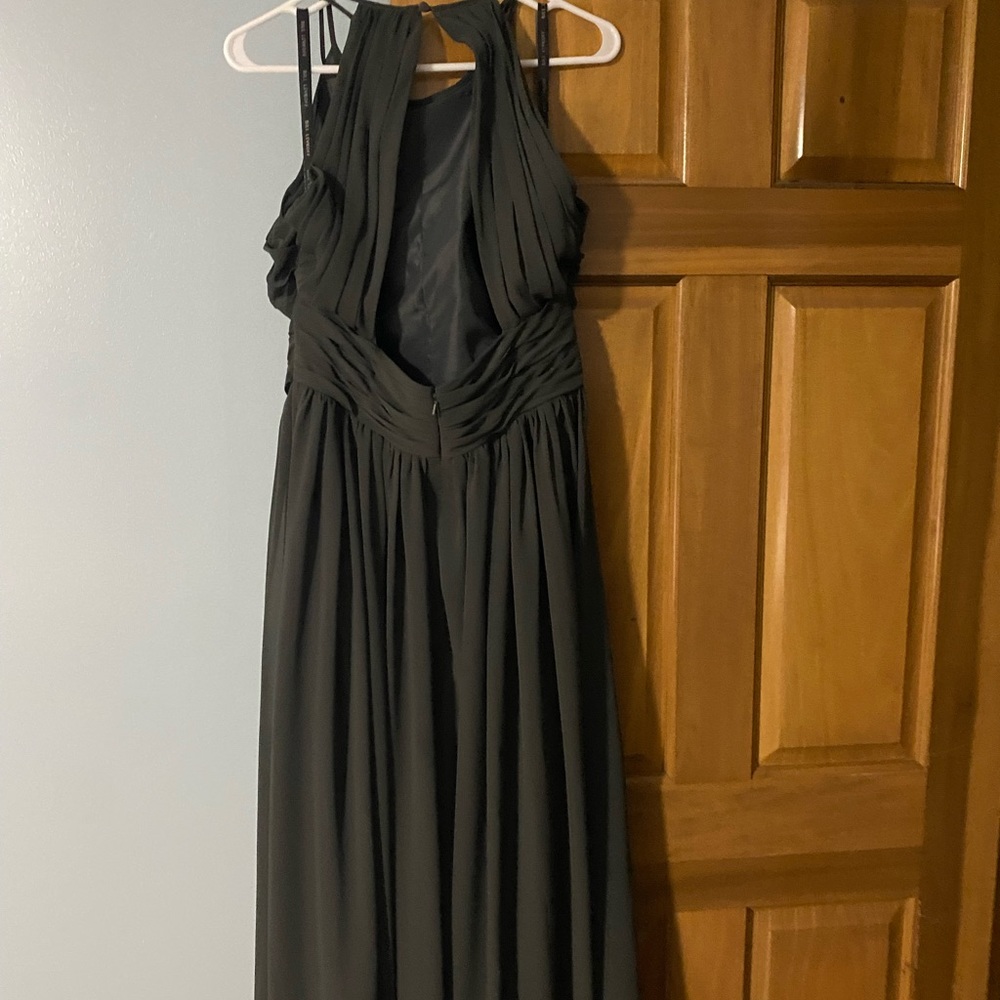 Grey Bill Levkoff bridesmaids dresss